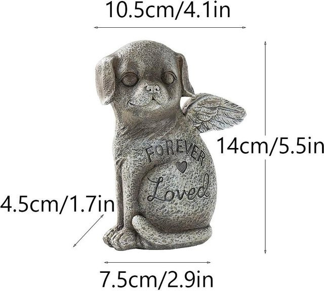 Yiran Furniture Gedenkstein für Haustiere als Harzornament für Haus und Garten für Katze oder Welpe - Bild 1
