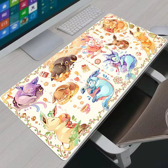 Bandai Kawaii Eevee Mauspad im Anime-Design, bunte Gaming-Mausunterlage für PC und Laptop - Bild 1