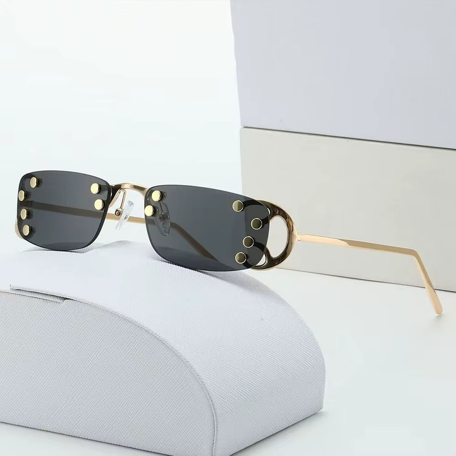 Salutami Sonnenbrille, randlos, rund, Metall, gold, Unisex - Bild 1