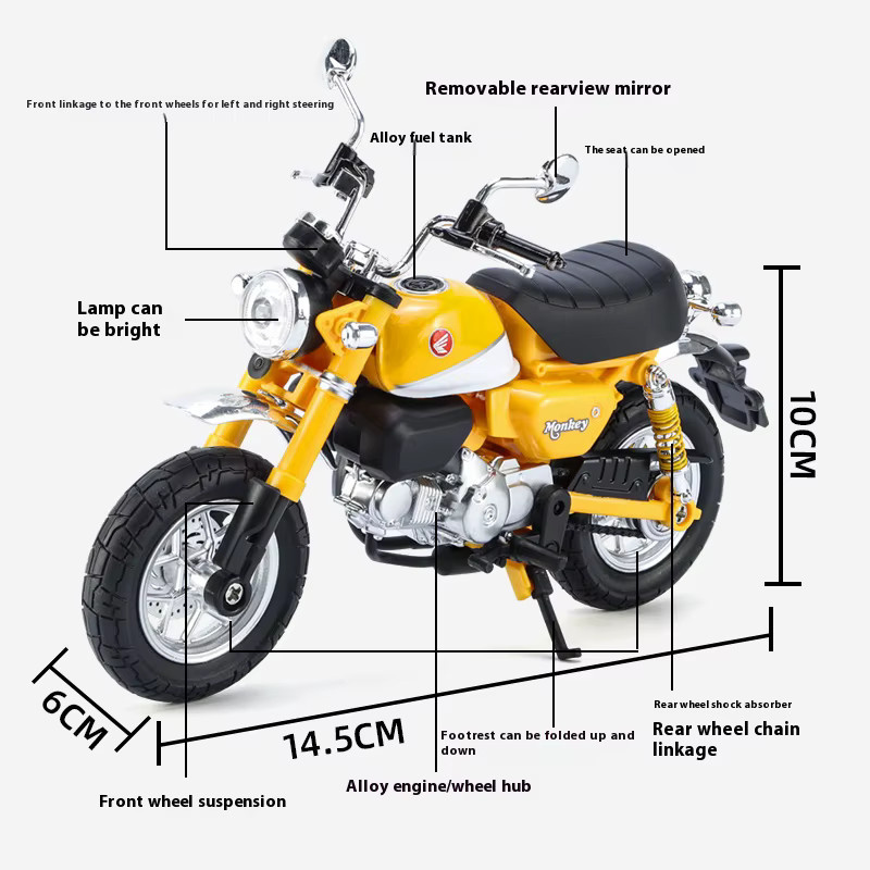 Maisto Motorradmodell, Legierung Druckguss, Gelb - Bild 4