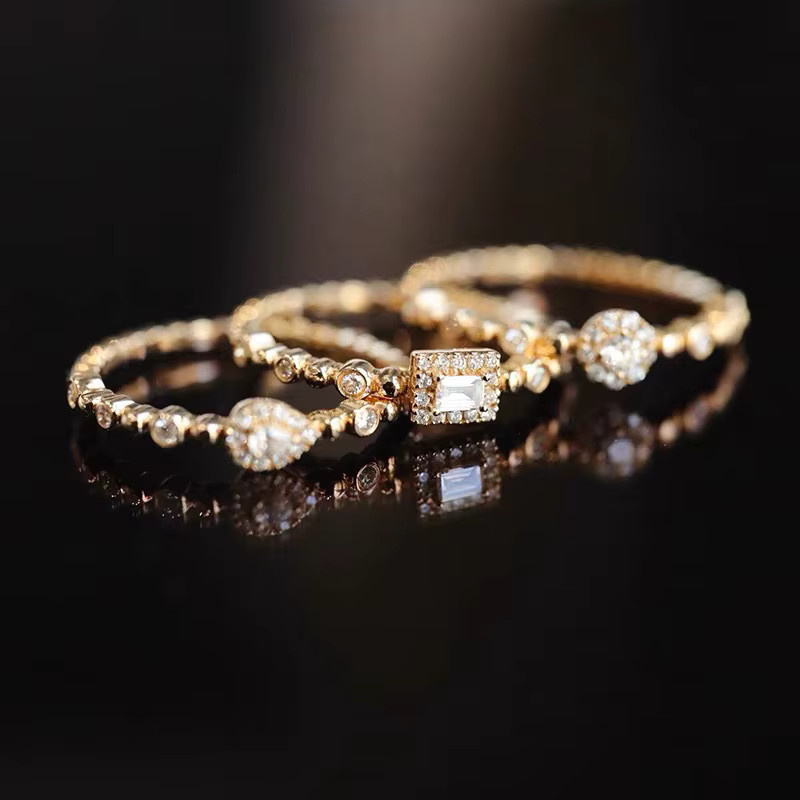 ZHOUYANG Ring, Goldfarbe, Zirkonia, Kristall, Damen - Bild 3