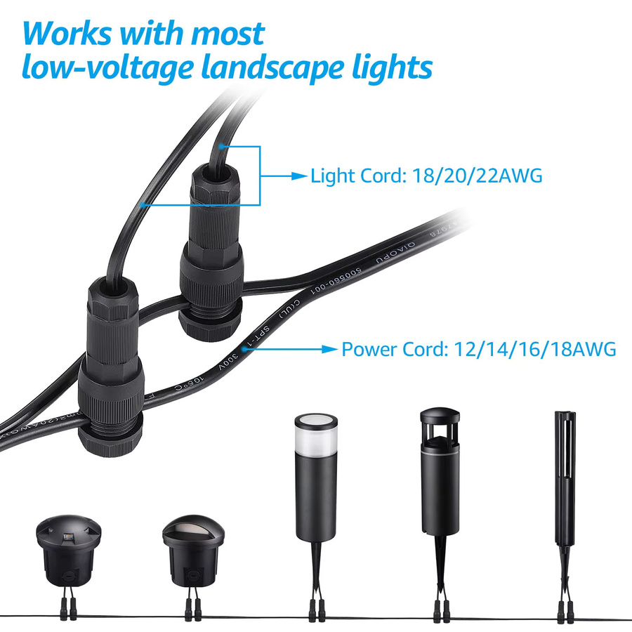 AOKIN Fastlock Niederspannungs-Kabelverbinder für Landschaftsbeleuchtung, 5/10 Stück, Piercing-Ersatz für 12/14/16/18 Gauge-Kabel - Bild 2