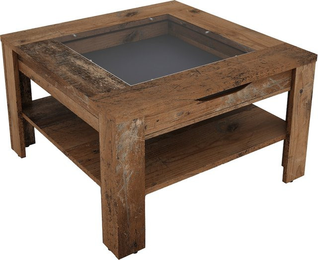 byLIVING Couchtisch RALPH in Eiche Old Wood Altholz-Optik und Anthrazit, B/T/H: 67 x 67 x 43 cm - Bild 1