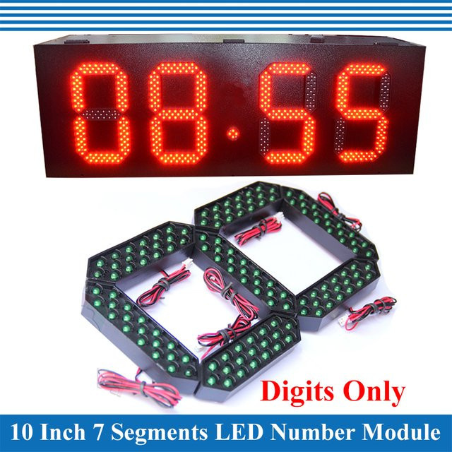 4er Set Outdoor 10 Zoll 7-Segment LED Digitalanzeige Module in Schwarz - Bild 1
