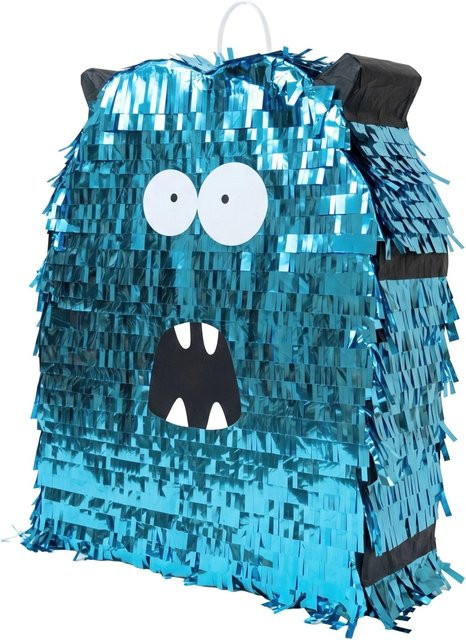 Relaxdays Pinata Pappe Blau Glänzend Befüllbar mit Zubehör-Set - Bild 1