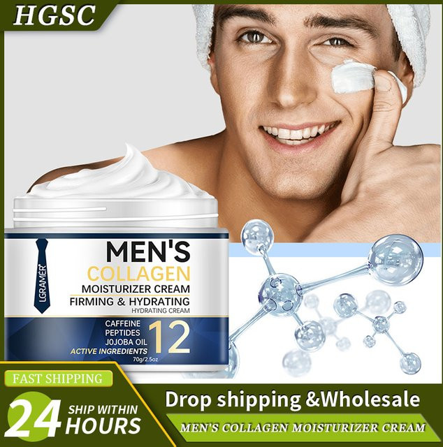 LGRAMER Retinol Creme für das Gesicht, Herren, mit Kollagen, reife Haut - Bild 1