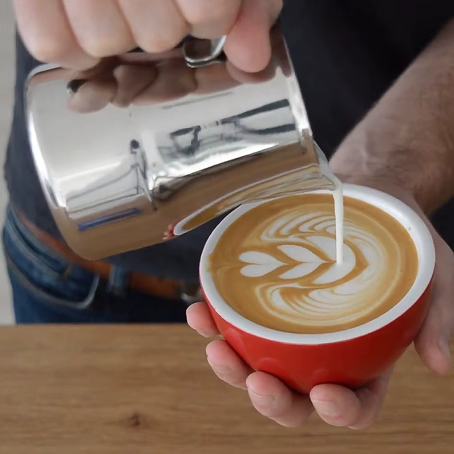 PERFFEE Espresso-Milchbecher aus Edelstahl in Silber, Milchkännchen mit einfachem Ausgießer für Kaffee und Milchaufschäumen - Bild 5