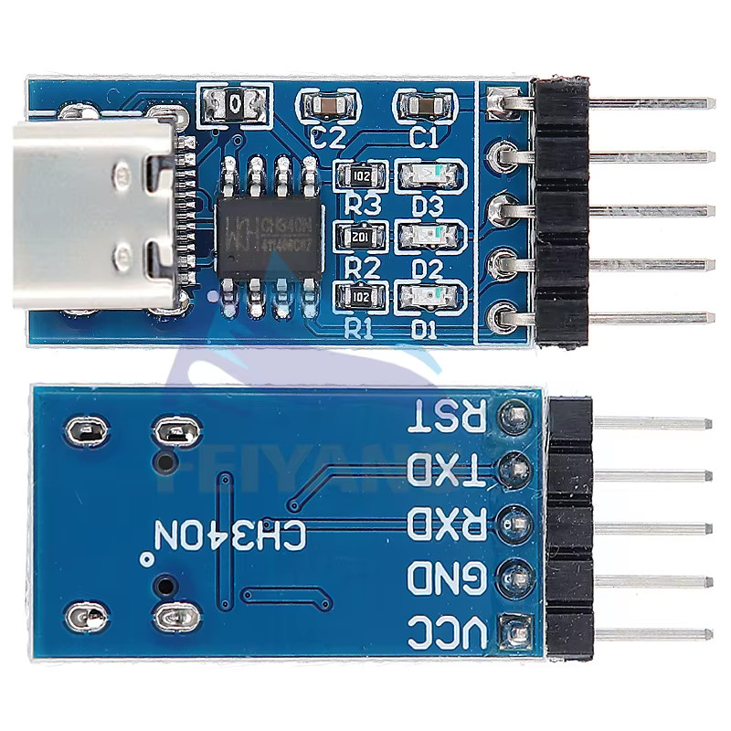SAMIROB USB-C zu TTL Serieller Port CH340N Modul in Blau für MCU Upgrade und Download - Bild 2