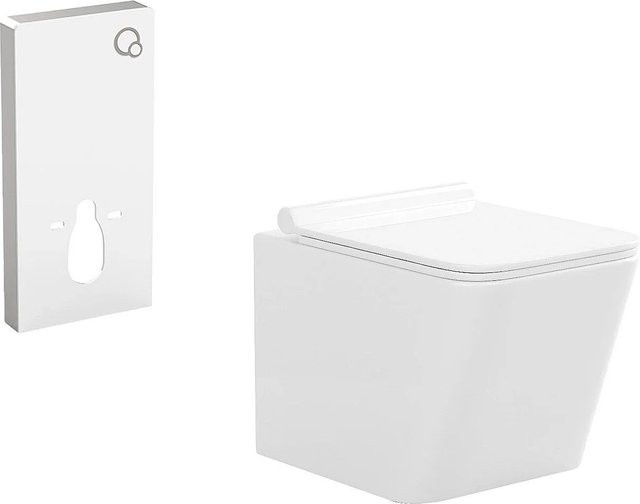 Hänge-WC Clemona in Weiß, Breite: 35,5 cm - Bild 1
