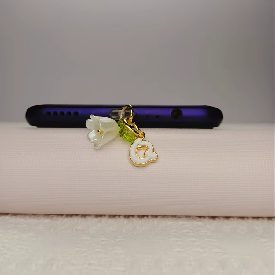 Staubschutzstecker mit Blumen- und Buchstaben-Design für USB-C Mobiltelefone, Handy-Dekorationszubehör in Multicolour - Bild 1