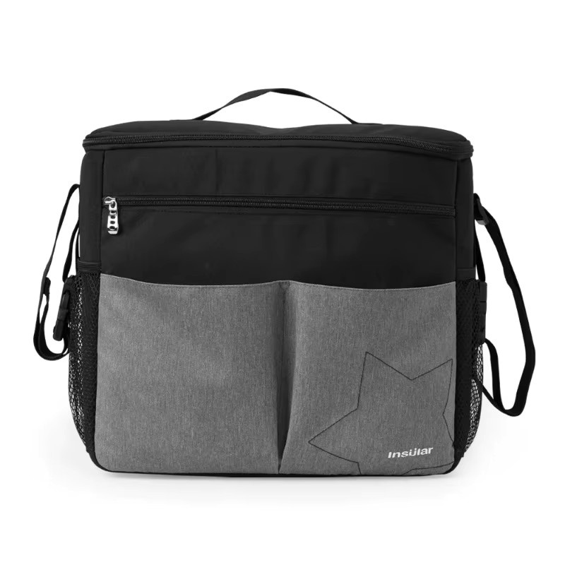 Wasserdichter Baby-Windelrucksack als Doppelschultertasche in Schwarz mit großer Kapazität zum Aufhängen am Kinderwagen - Bild 7