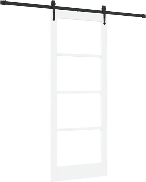 vidaXL Schiebetür ORKDAL in Weiß, modern aus Massivholz Kiefer und Glas, B: 83 cm, H: 211 cm - Bild 1