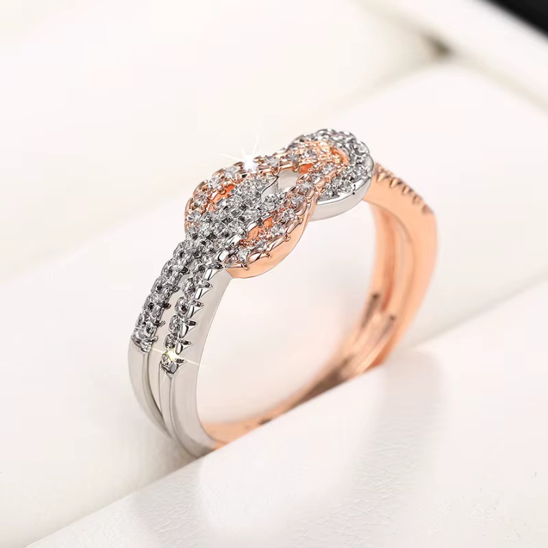 Huitan Knot Design Ring, Bicolor, Zirkonia, Damen - Bild 2