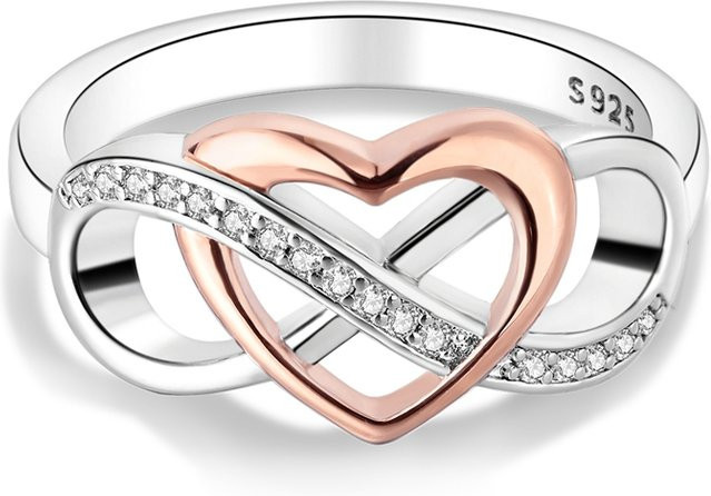 Ring 925 Silber, Bicolor, Zirkonia, Damen - Bild 1
