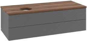 V&B Waschtischunterschrank Antao mit Frontstruktur in Anthrazit lackiert, B/T/H: 120 x 50 x 50 cm - Bild 1