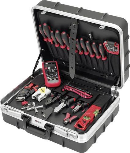 Cimco Lehrlingskoffer Industrie 170530 bestückter Werkzeugkoffer Schwarz B: 45,5 cm, T: 36,5 cm, H: 20,5 cm - Bild 1