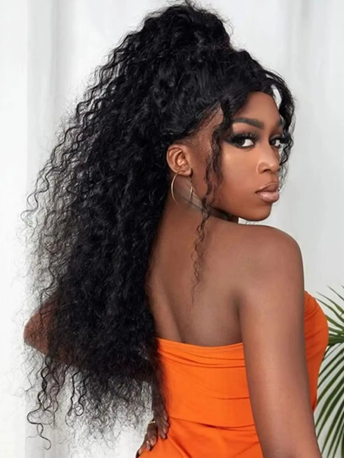 Tomiyaa Body Wave Clip-in-Haarteil Pferdeschwanz, 100 % Echthaar, Schwarz, Damen - Bild 6