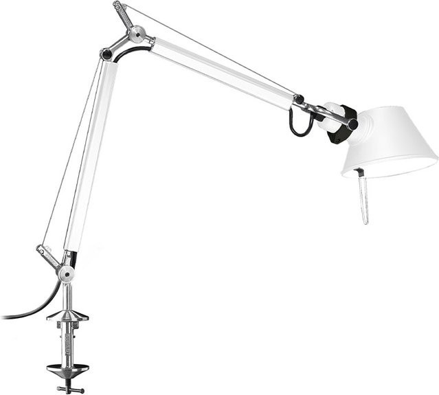 Artemide Tolomeo Micro Tavolo Tischleuchte mit Klemme in Weiß glänzend aus Aluminium - Bild 1