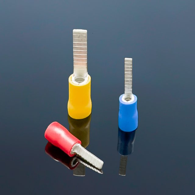 PVC Isolierte Klinge Terminal Elektrische Draht Ende Flache Nadel Crimp Stecker aus Kupfer für AWG22-10 - Bild 1