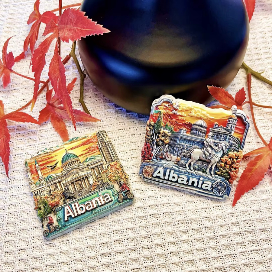 Albanien 3D Kühlschrankmagnet aus Harz als Tourismus Souvenir und Dekoration in Mehrfarbig - Bild 4