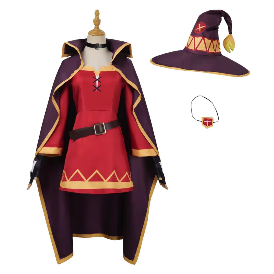 ZOBOTT Megumin Cosplay Kostüm, Zauberer-Kleid, Umhang, Set / Bundle - Bild 3