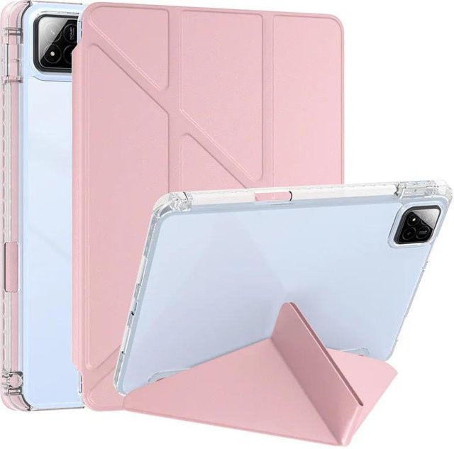 Smart Cover Hülle für Xiaomi Pad 7 Pro und Mi Pad 5 6 Pro 11 mit Stifthalter und Ständer, Acryl Rückseite, Rosa/Transparent - Bild 1