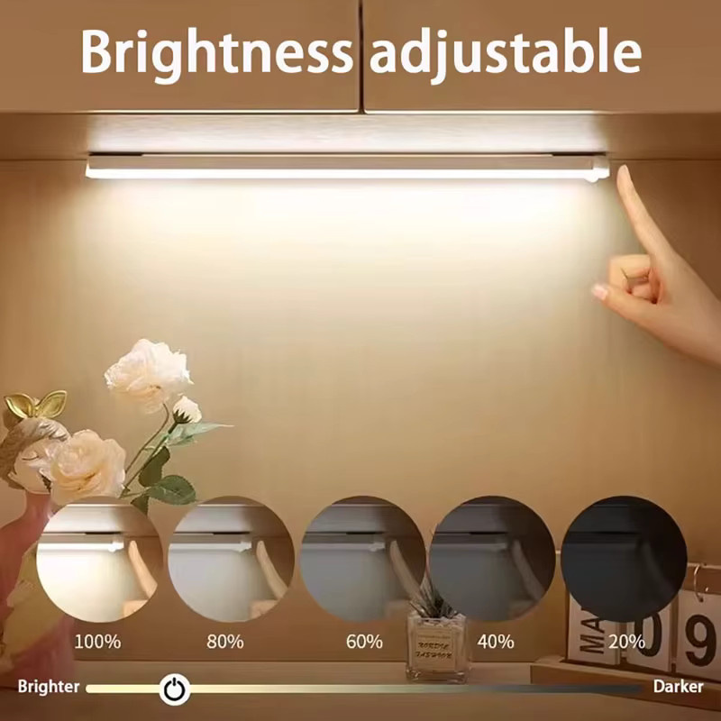 TLEDMP LED-Nachtlicht mit Bewegungsmelder in Weiß, magnetische Installation mit USB-Aufladung, warmweißes Licht für Treppen, Flur und Schränke - Bild 2