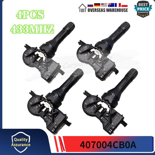 4er-Set GANGLE Reifen-Reifendruckkontrollsensor 433MHz für Renault Espace Kadjar Kangoo Koleos Megane in Schwarz - Bild 1