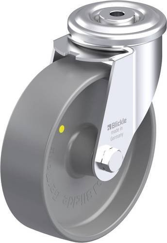 Blickle LER-PO 160G-ELS Stahlblech-Lenkrolle in Grau mit 160 mm Rad-Durchmesser und 300 kg Tragfähigkeit - Bild 1