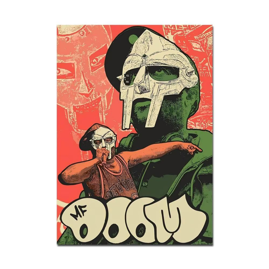 MF D-DOOM Musik-Pop-Album Vintage Poster in Whitepaper-Druck als dekoratives Kunstwerk für deine Raumgestaltung, Mehrfarbig - Bild 6