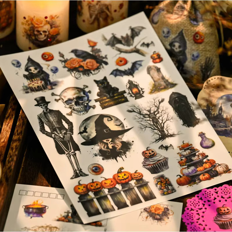Hobbisland Halloween Rub-On Aufkleber für Scrapbooking und Junk Journal in Multicolour - Bild 3