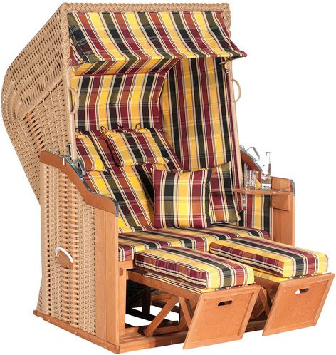 SUNNY SMART Strandkorb Rustikal Halblieger in Beige/Natur B/H/T: 125 x 160 x 90 cm - Bild 1