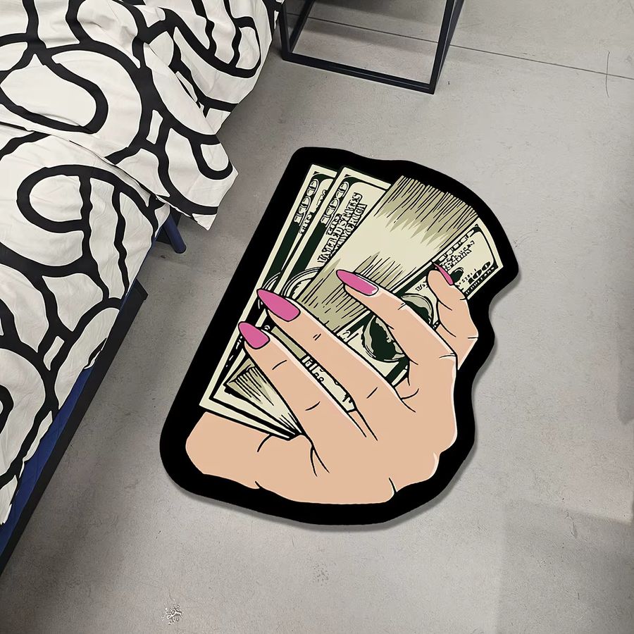 VIKAMA Kreativer Dollar-Druckteppich für Wohnzimmer und Schlafzimmer als dekorative Bodenmatte - Bild 3