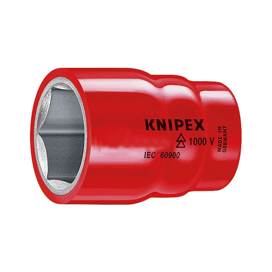 Knipex Steckschlüsseleinsatz für Sechskantschrauben mit Innenvierkant 3/8 Zoll, 46 mm, Chrome Vanadium - Bild 2