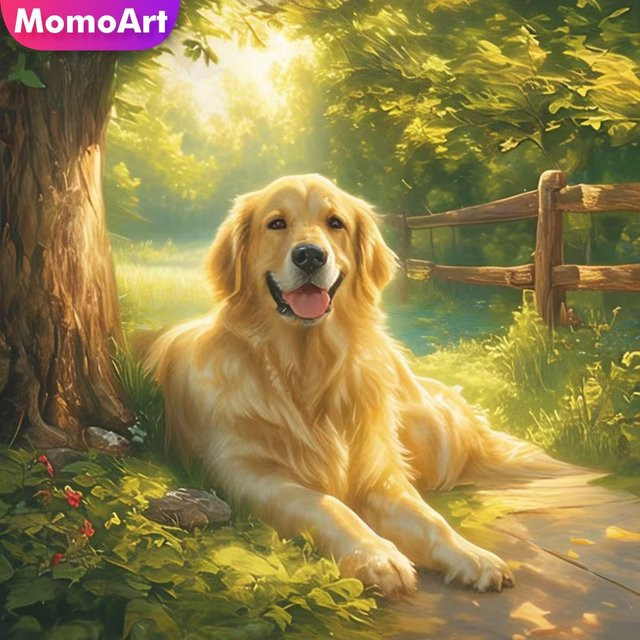 Momoart 5D DIY Diamant-Mosaik Hund Tier Diamantmalerei für Erwachsene und Anfänger, Mehrfarbig - Bild 1