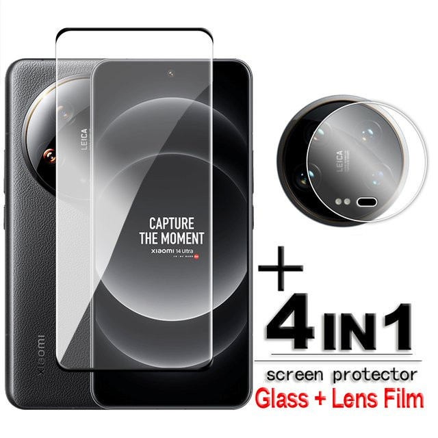 Xiaomi 14 Ultra 5G Schutzglas mit 3D gebogener Vollabdeckung, gehärtetes Displayglas in Transparent für Xiaomi 13 und Xiaomi 14 Ultra - Bild 1