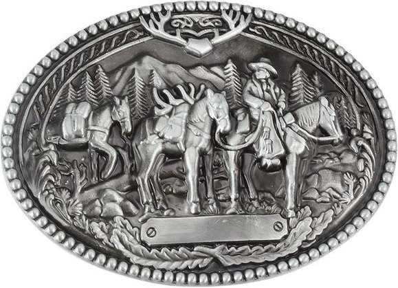 Binchi Keji Travel Gürtelschnalle Metall, Western-Stil, Gray - Bild 1