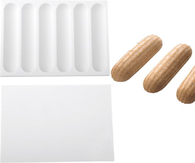 Meibum Silikon-Backform für 6 Erle-Puffs in Weiß - Bild 1