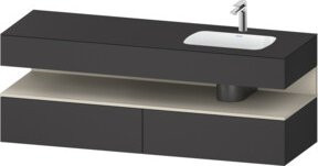 Duravit Einbauwaschtisch-Möbel-Set Qatego in Anthrazit, B/T/H: 160 x 50 x 60 cm - Bild 1