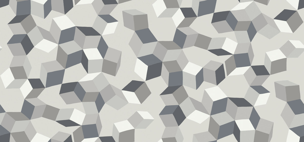 Cole & Son Tapete Puzzle Geometrisches Abstract Design in Schwarz Weiß Grau Non-Woven - Bild 1