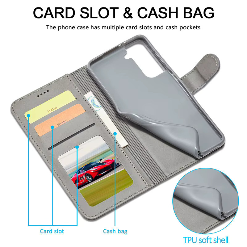 Gelbe Brieftaschen-Hülle für Samsung Galaxy S25 FE S26 S24 S23 S22 Ultra S24 Plus sowie A05 A05S A16 A06 A36 A56 A17 A07 A26 A55 A57 A37 - Bild 2