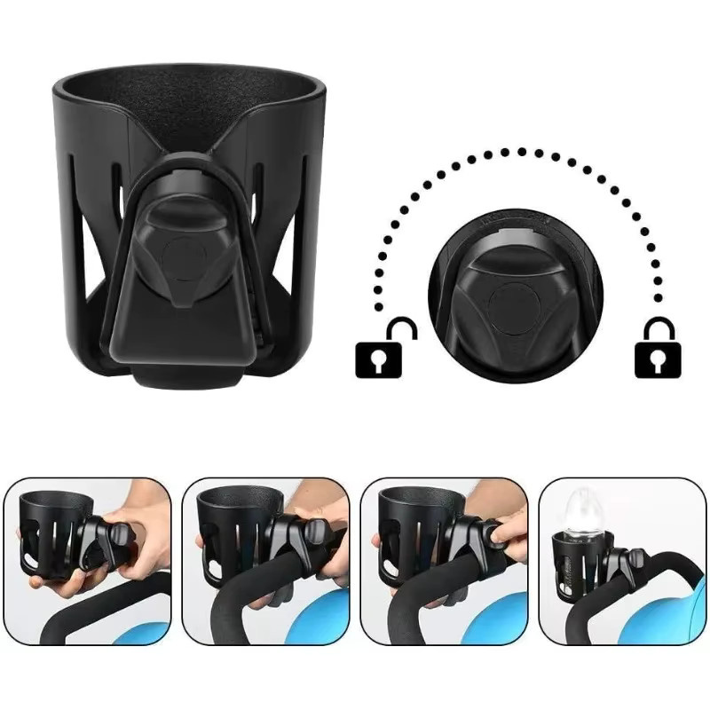 Digital Nc Kinderwagen-n-Sip Getränkehalter für Stanley Quencher und IceFlow in Schwarz - Bild 5
