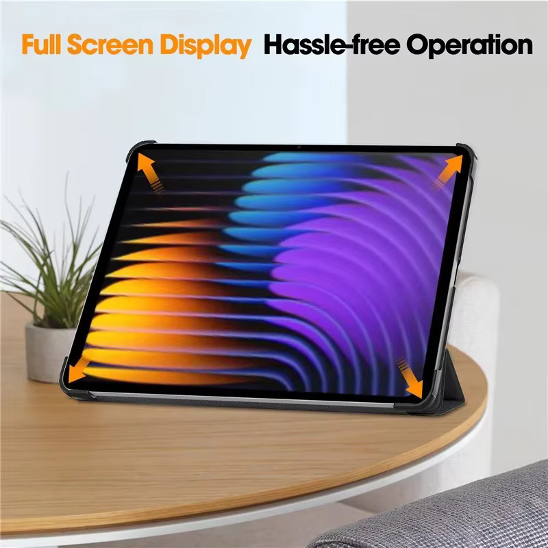 Smart Case für Xiaomi Pad 7 Pro 11,2 Zoll aus PU Leder mit Tri-Folding Ständer und magnetischer Abdeckung in Blau oder Schwarz - Bild 4
