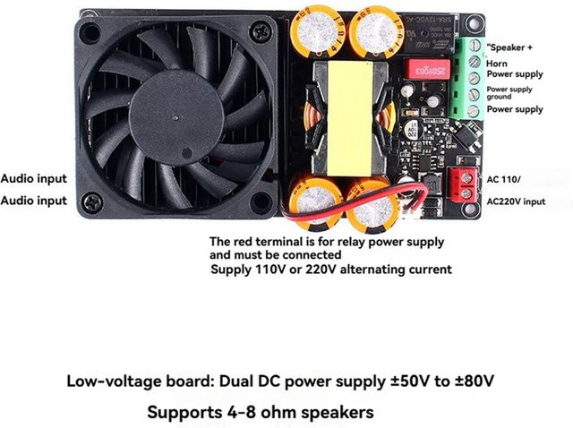 A75T 1000W Mono-Subwoofer Digital-Verstärkerplatine IRS2092S Klasse D Hochleistungs-Audio-AMP-Modul für Bühne und Heimkino - Bild 1