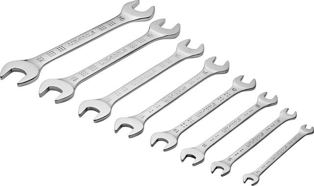 LUX-TOOLS 8-teiliger Gabelschlüssel-Satz aus Chrom-Vanadium in Silber, 6 mm - 22 mm - Bild 1