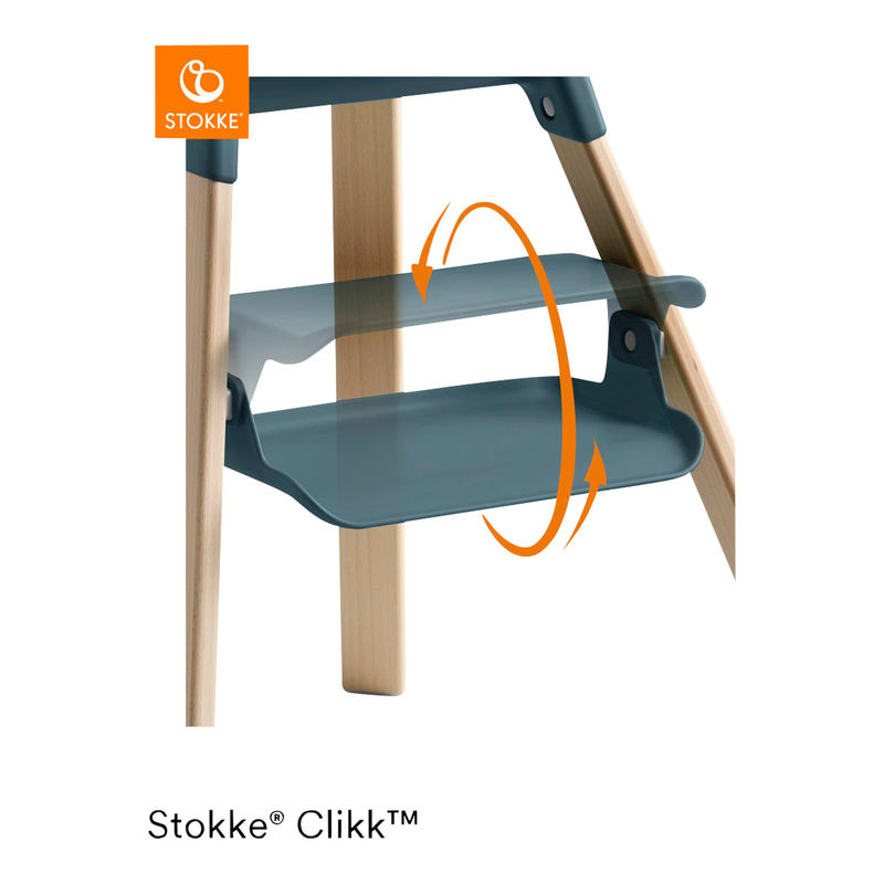 Stokke Clikk Hochstuhl in Blau mit Buchenholz und Kunststoff - Bild 2