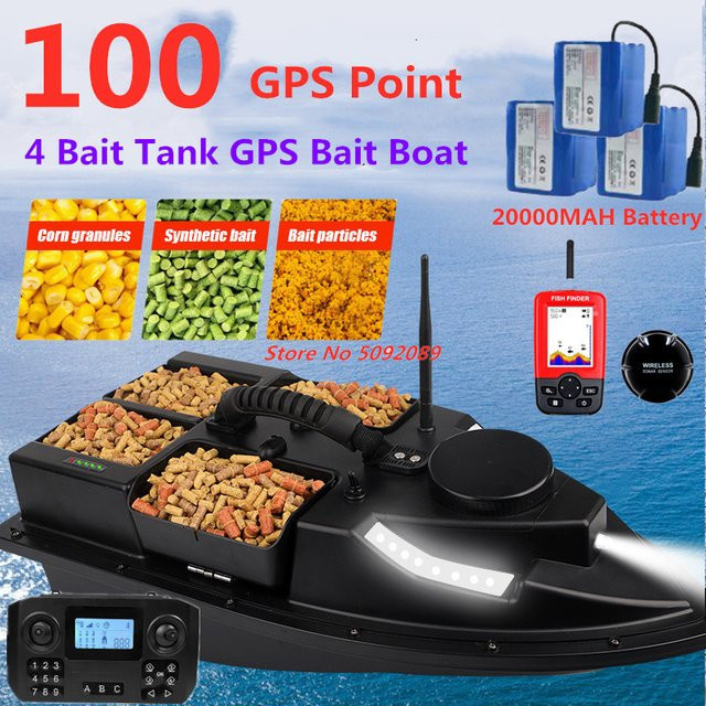Tccicadas Angeln Köder Boot, RC, mit LED Beleuchtung, GPS Auto Return - Bild 1