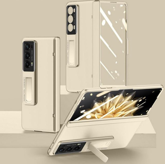 Honor Magic V2 Vollschutzhülle mit HD-Hartglasfolie und Kamera-Schutzabdeckung in Beige - Bild 1