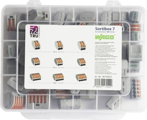 WAGO WA-741-744 Verbindungsklemmen-Sortiment orange, 54 Stück, für flexible und starre Leiter 0,08-2,5mm² - Bild 1