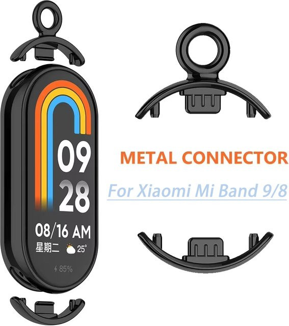 CAOWTAN Anhänger-Halskette für Xiaomi Mi Band 9/8, Edelstahl, Silber, Unisex - Bild 1